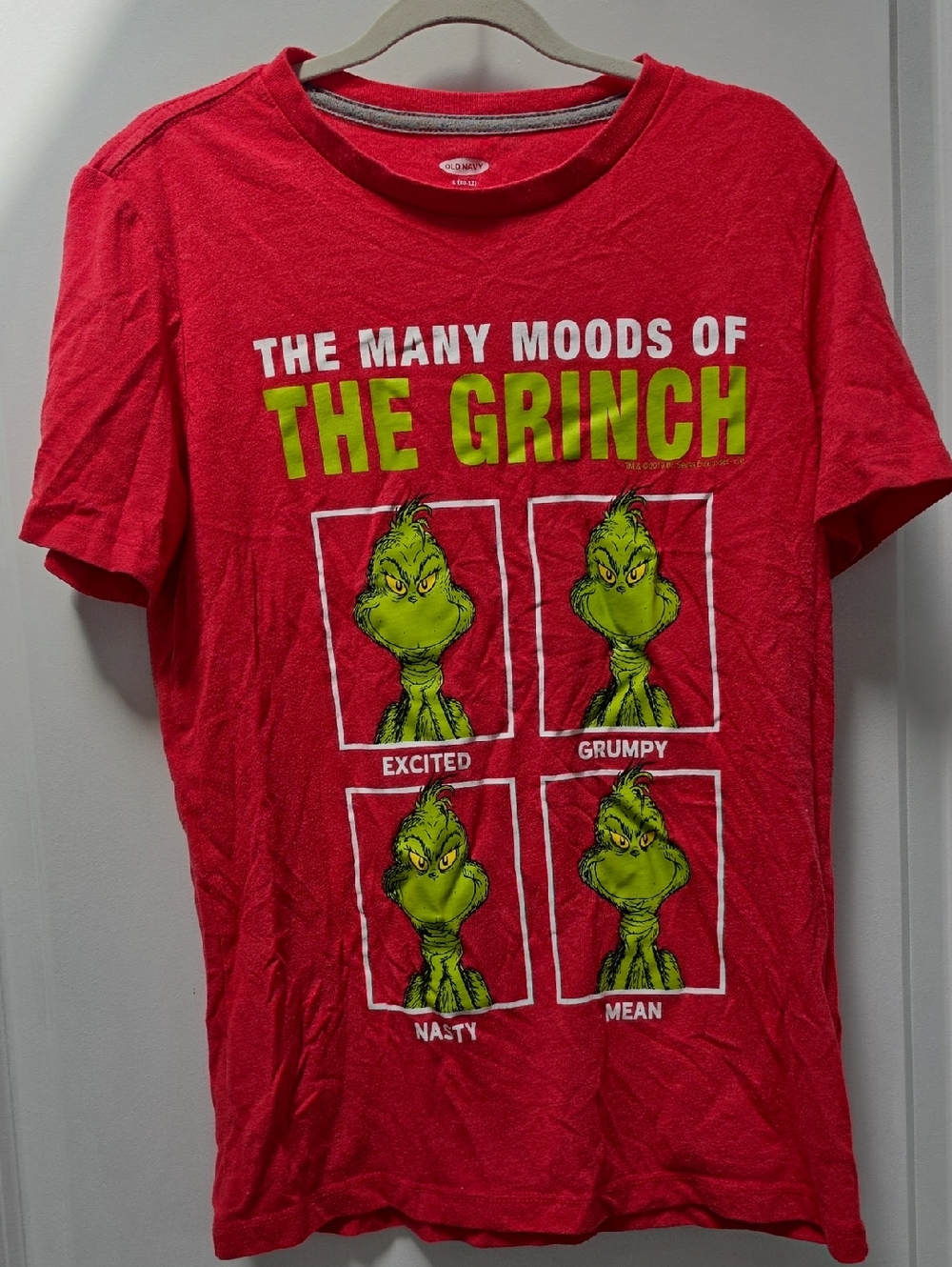 Old Navy Red "The Many Moods of The Grinch" Graphic Tee